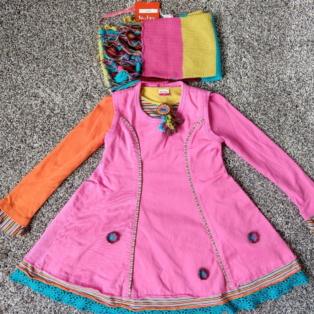 Shilav Girls Folklore Embroidered Dress Scarf 4